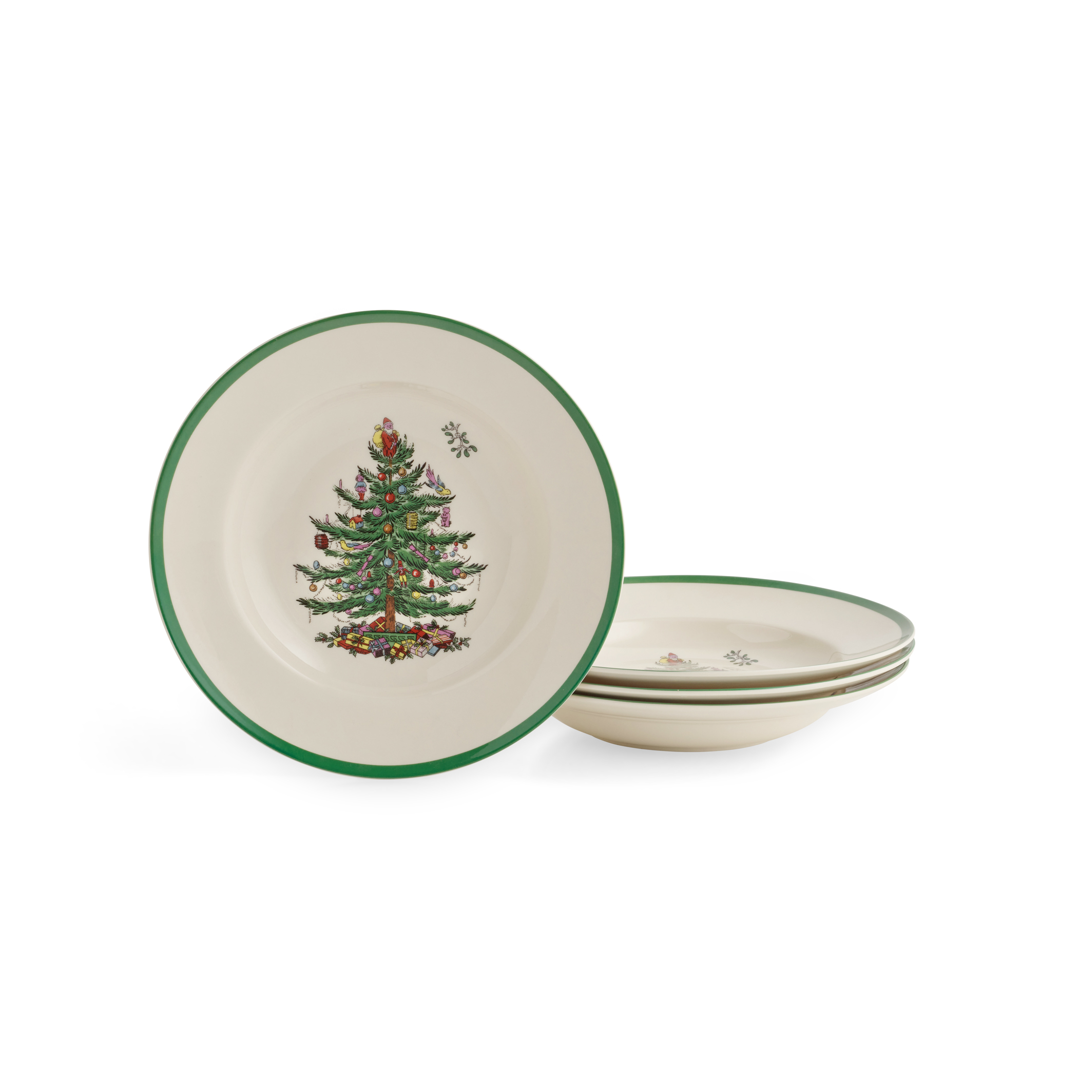 Christmas Tree Soup Plates Set of 4 image number null